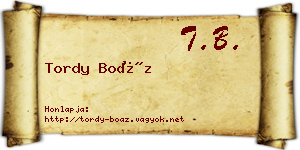 Tordy Boáz névjegykártya
